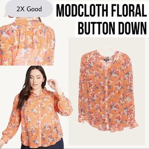 ModCloth Floral Button Down